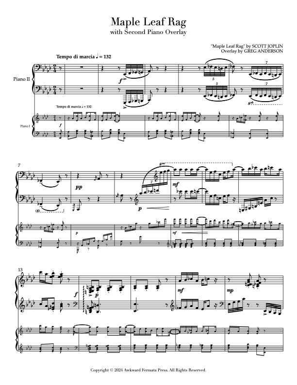 Maple Leaf Rag + Overlay | Scores by Greg Anderson